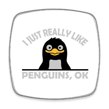 J’aime juste les pingouins - Magnet carré - blanc - Devant