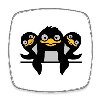 Funny Penguins 3 Friends - Square fridge magnet - white - Front