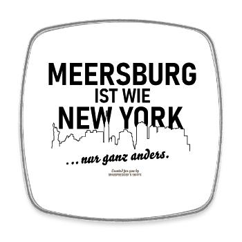 Meersburg ist wie New York - Viereckiger Kühlschrankmagnet - Weiß - Vorne