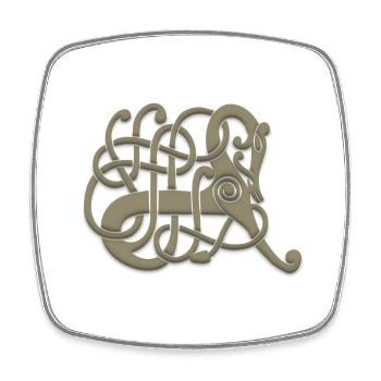 Viking Ornament Pferd - Viereckiger Kühlschrankmagnet - Weiß - Vorne