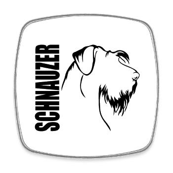 SCHNAUZER Profil Hunde Hund Wilsigns - Viereckiger Kühlschrankmagnet - Weiß - Vorne