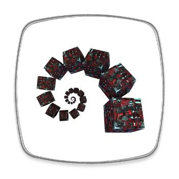 Golden Ratio Sci Fi Cubes - Square fridge magnet - white - Front
