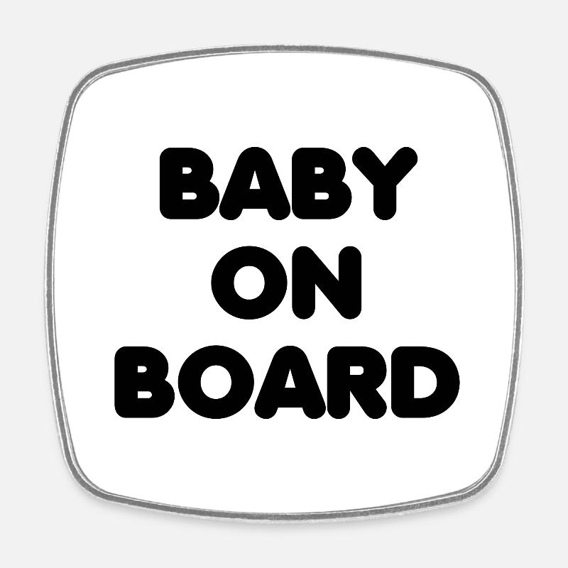 Bébé à bord - Magnet carré - blanc