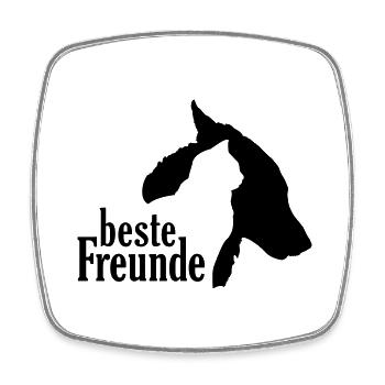 Hund Katze beste Freunde treuer Begleiter Gefährte - Viereckiger Kühlschrankmagnet - Weiß - Vorne