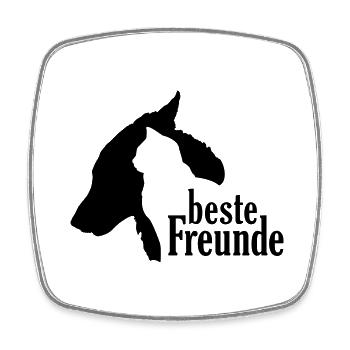 Hund Katze beste Freunde Freundschaft Haustiere - Viereckiger Kühlschrankmagnet - Weiß - Vorne