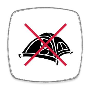 Forbidden Stay outside Tent - Square fridge magnet - white - Front