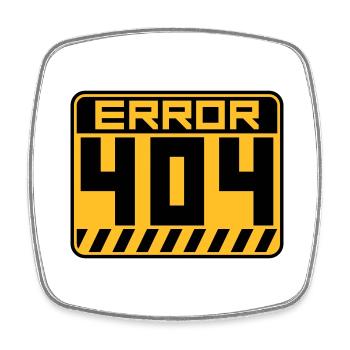 Error 404 Shield Warning - Square fridge magnet - white - Front
