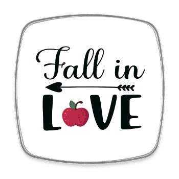 Fall in Love - Viereckiger Kühlschrankmagnet - Weiß - Vorne