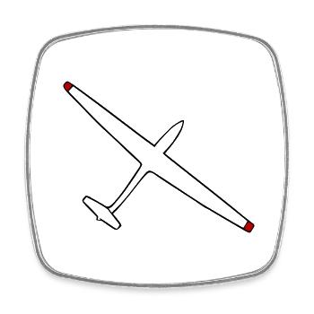 glider - Viereckiger Kühlschrankmagnet - Weiß - Vorne
