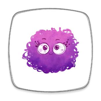 Little Pelota Monster n°1 – pink - Viereckiger Kühlschrankmagnet - Weiß - Vorne