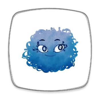 Little Pelota Monster n°3 – blue - Square fridge magnet - white - Front