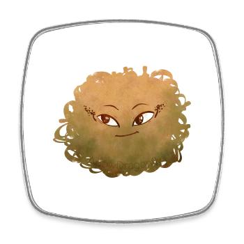 Little Pelota Monster n°7 – yellow - Square fridge magnet - white - Front