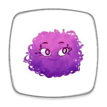 Little Pelota Monster n°3 – pink - Viereckiger Kühlschrankmagnet - Weiß - Vorne