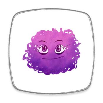 Little Pelota Monster n°8 – pink - Viereckiger Kühlschrankmagnet - Weiß - Vorne