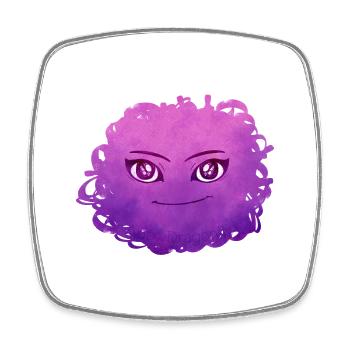 Little Pelota Monster n°11 – pink - Square fridge magnet - white - Front