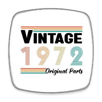 Vintage 1972 Originalteile Geburtstagsgeschenk - Viereckiger Kühlschrankmagnet - Weiß - Vorne