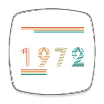 Vintage 1972 Originalteile Geburtstagsgeschenk - Viereckiger Kühlschrankmagnet - Weiß - Vorne
