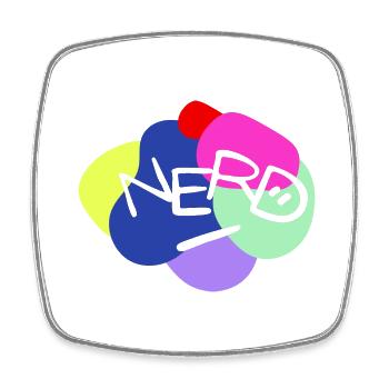 NERD - Viereckiger Kühlschrankmagnet - Weiß - Vorne
