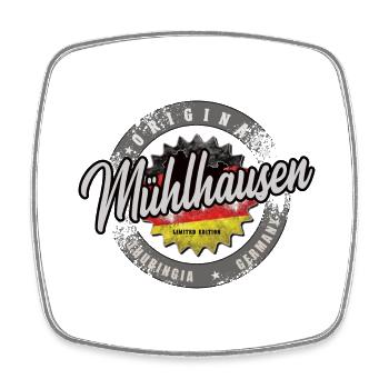 Original Germany Thuringia Mühlhausen - Square fridge magnet - white - Front