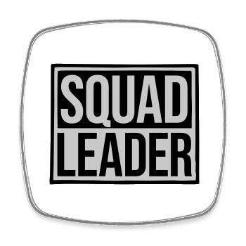 Schild Squad Leader Design - Viereckiger Kühlschrankmagnet - Weiß - Vorne