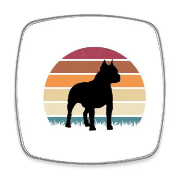 American Staffordshire Terrier Vintage Premium - Square fridge magnet - white - Front