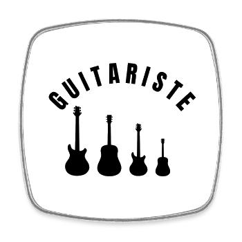 Collection Guitariste - Profession - Magnet carré - blanc - Devant
