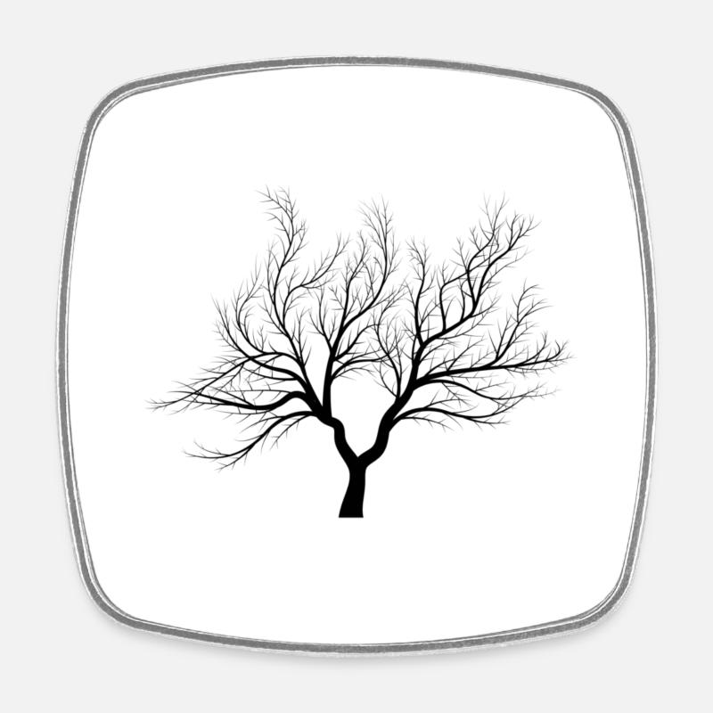 Baum mit Statement - Viereckiger Kühlschrankmagnet - Weiß