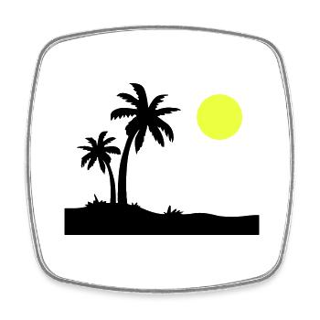 Île Palm - Magnet carré - blanc - Devant
