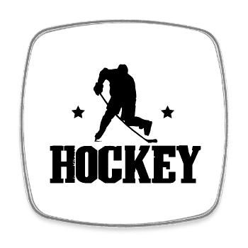 Hockey - Viereckiger Kühlschrankmagnet - Weiß - Vorne