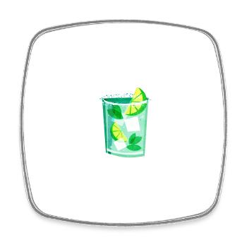 économisons l'eau buvons les mojitos - Magnet carré - blanc - Devant