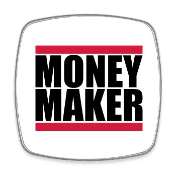 Bar Logo Money Maker - Magnet carré - blanc - Devant