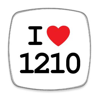 I love 1210 - Ich liebe Floridsdorf Shirt - Viereckiger Kühlschrankmagnet - Weiß - Vorne
