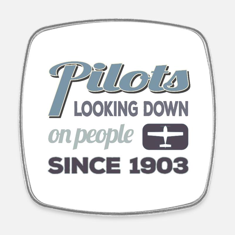 Pilots looking down on people - Helles Design - Viereckiger Kühlschrankmagnet - Weiß