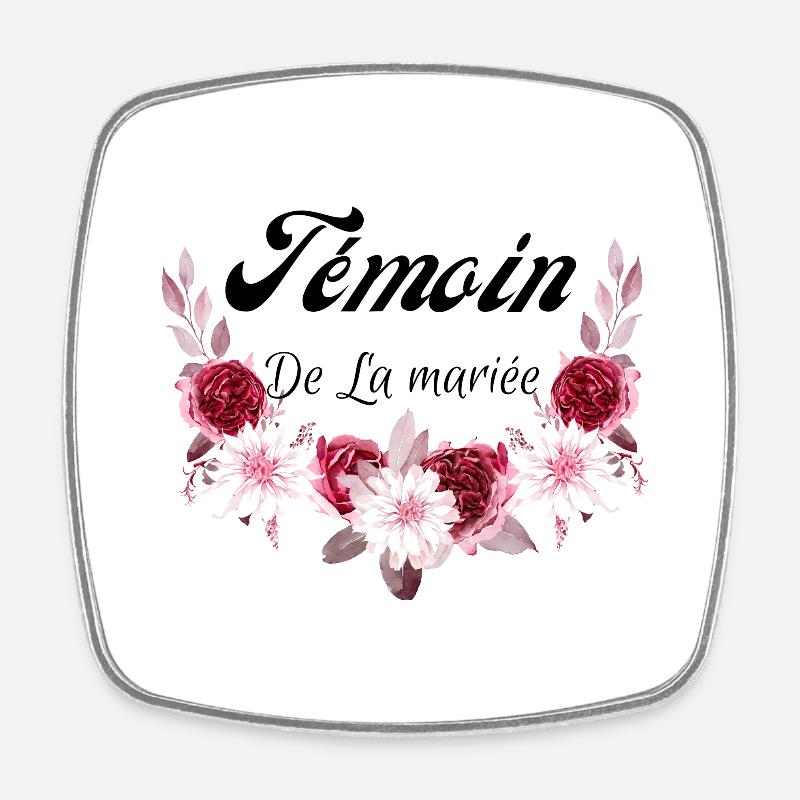 témoin de la mariée - Magnet carré - blanc