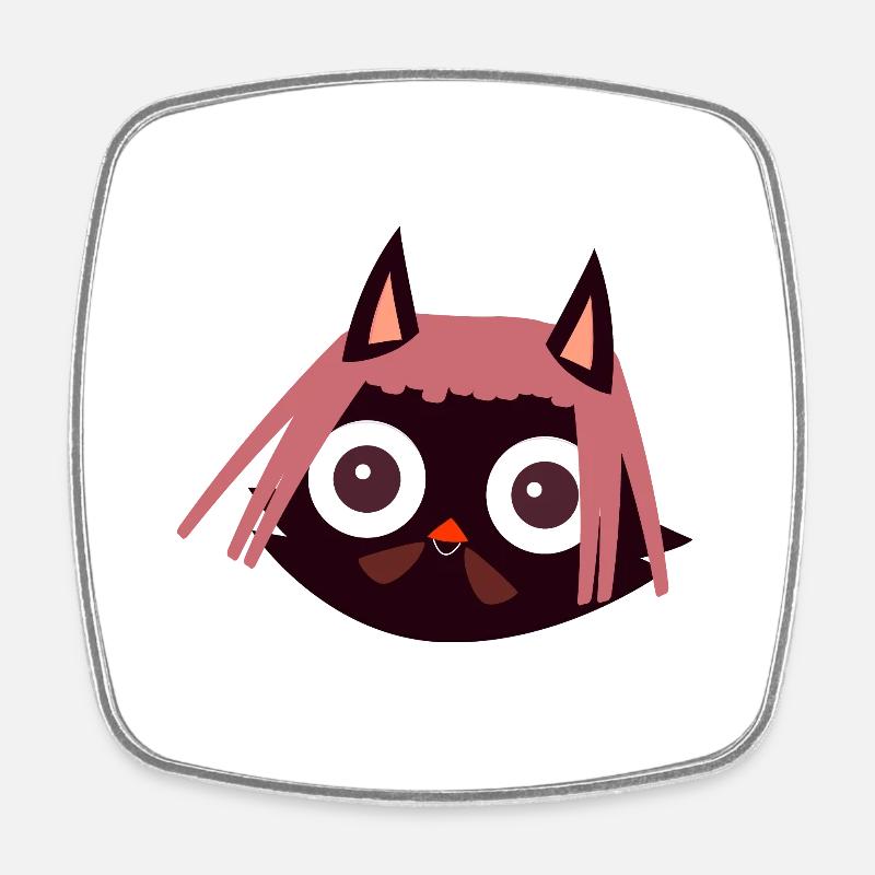 Chat mignon Thundercat - Magnet carré - blanc