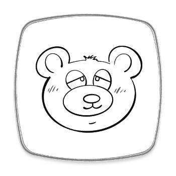 Sleepy Bear - Viereckiger Kühlschrankmagnet - Weiß - Vorne