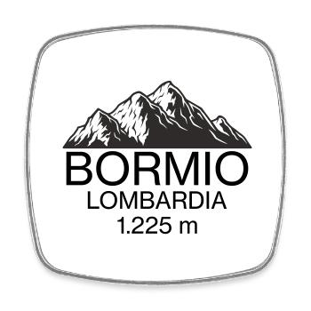 Bormio-Logo - Viereckiger Kühlschrankmagnet - Weiß - Vorne