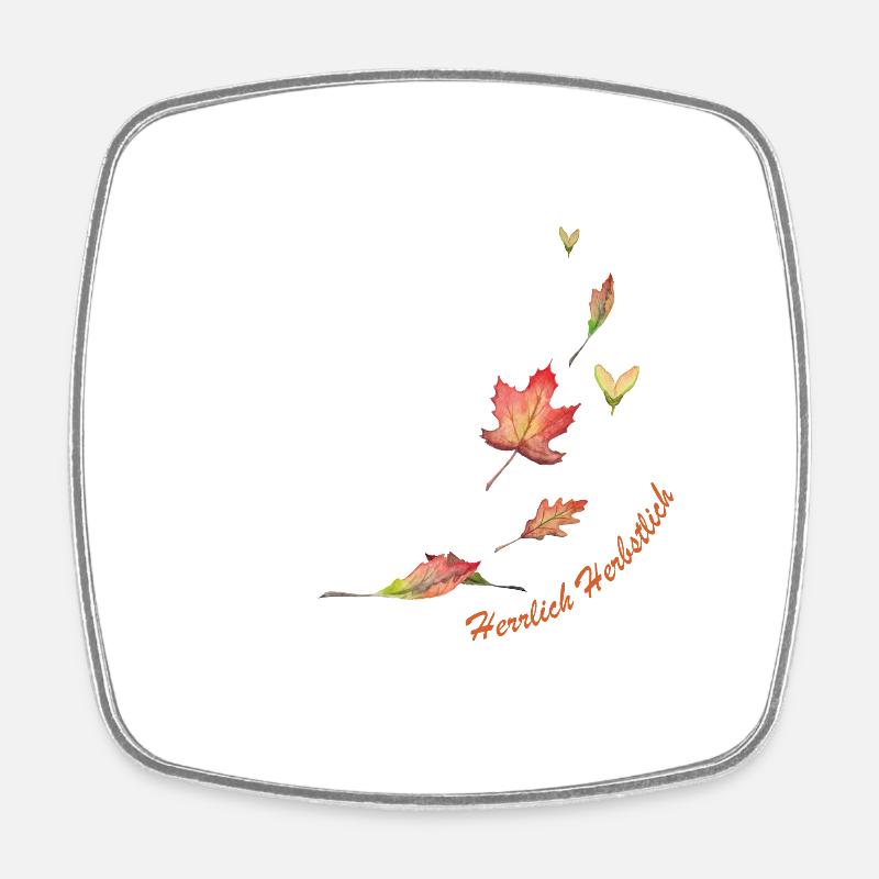 Herbstblaetter mit Text - Viereckiger Kühlschrankmagnet - Weiß