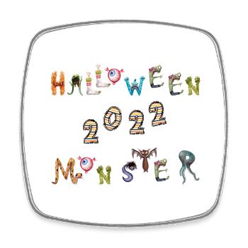Halloween monsters 2022 alphabet monstres effrayés - Magnet carré - blanc - Devant