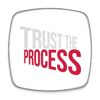 trust the process Quote - Square fridge magnet - white - Front