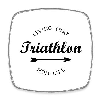 triathlon mom life - Viereckiger Kühlschrankmagnet - Weiß - Vorne