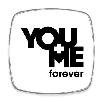YOU and ME forever - Viereckiger Kühlschrankmagnet - Weiß - Vorne