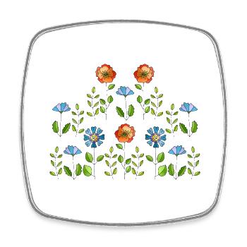 Fleur - Magnet carré - blanc - Devant