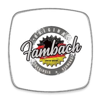 Original Germany Thüringen Fambach - Viereckiger Kühlschrankmagnet - Weiß - Vorne