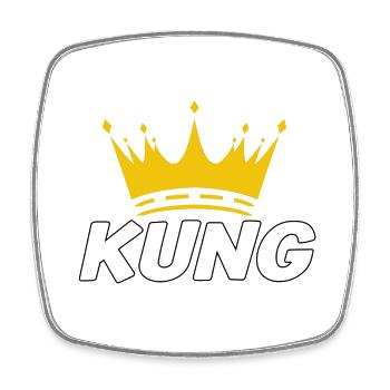 King - Square fridge magnet - white - Front