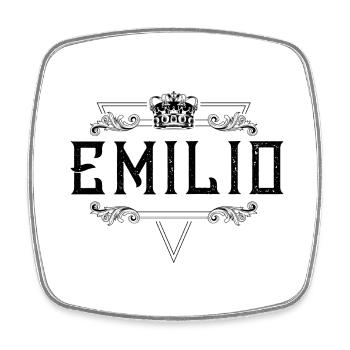 Nom Emilio - Magnet carré - blanc - Devant