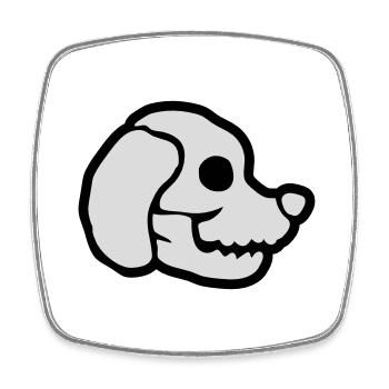 Dogs Skull Halloween Skeleton - Square fridge magnet - white - Front