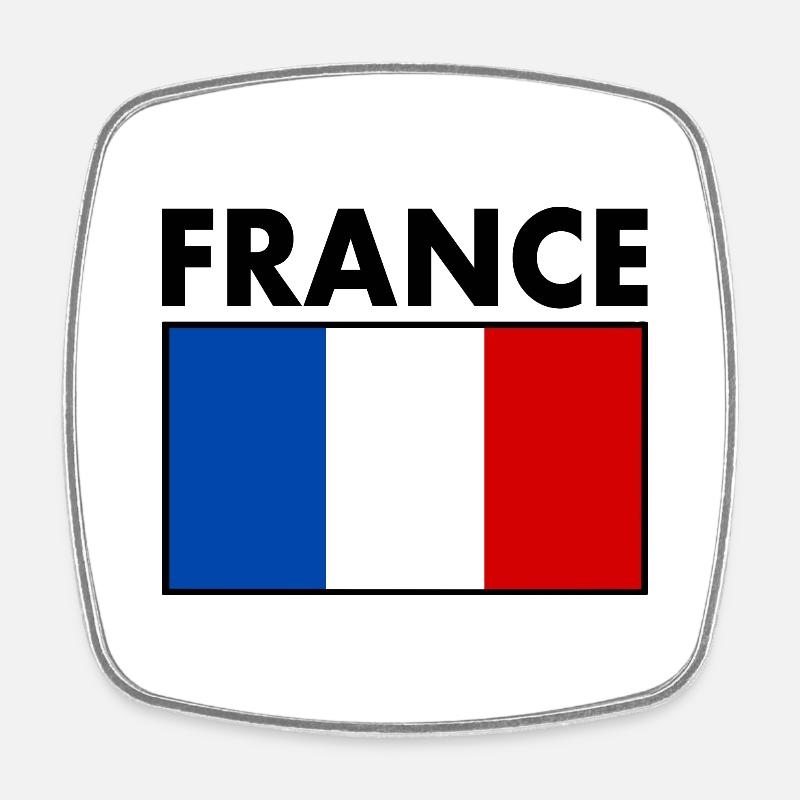 FRANCE DRAPEAU - Magnet carré - blanc