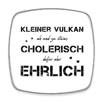 cholerisch ehrlich Choleriker - Viereckiger Kühlschrankmagnet - Weiß - Vorne