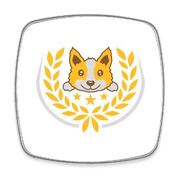 Lorbeerkranz süßer Hund Design - Viereckiger Kühlschrankmagnet - Weiß - Vorne